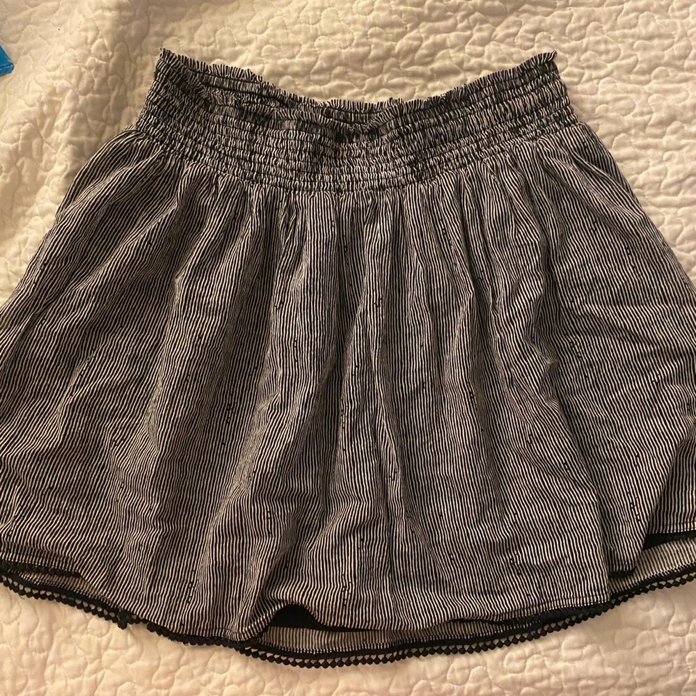 striped flowy mini skirt